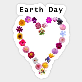 Earth Day Floral Heart Sticker